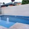 Compass Pools Sydney Fibreglass pool with 2 water features front